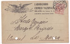 P03393 - CARTOLINA COMMERCIALE MILANO - LABORATORIO CHIMICO NAZIONALE - p/vg
