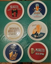 VASSOI PIATTI PIZZA IN CERAMICA  BIRRA BIER BEER MORETTI 6 VINTAGE COLLEZIONE