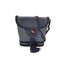 Autentica borsa a tracolla Yves Saint Laurent vintage in pelle nera con nappa