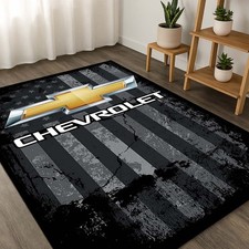 Tappeto Chevrolet, bandiera americana, colore scuro Chevrolet, decorazione auto, tappeto camion