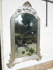 Antica Grande Specchiera 168x106 Foglia argento Epoca '800 Specchio Mercurio n2