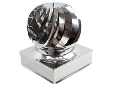 ASPIRATORE FUMI GIREVOLE INOX BASE QUADRA  EOLICO TESTA CAMINO - TUTTE LE MISURE