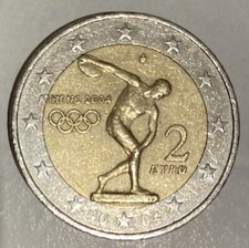 Due Euro (2) commemorativi Olimpiadi Atene 2004 (circolati)