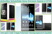 3x pellicola protettiva antiriflesso pellicola display per Sony Ericsson Xperia U ST25i opaca