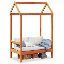 vidaXL Panca con Tetto Marrone Cera 117,5x70x176,5 cm in Legno di Pino