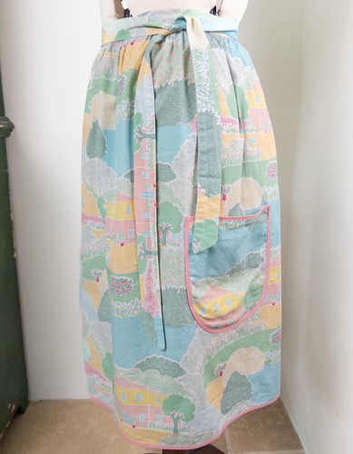 Vintage french scenic apron - vintage,
