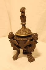 Calamaio a tre piedi in bronzo XIX secolo