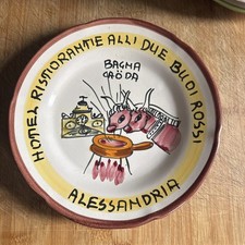 piatto buon ricordo Buoi Rossi Alessandria Bagna Caoda 1976 Timbro 10 L