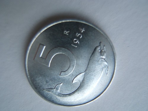 Moneta italia lire - italia, 5