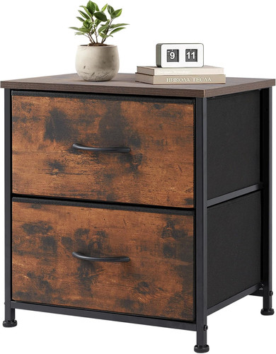 Comodino rustico marrone con - , 2