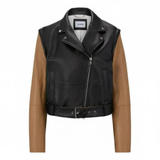 Giacca donna pelle biker color