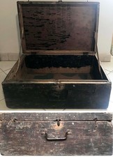 BAULE ANTICO IN LEGNO - 1° Guerra mondiale - cm. 59x39x22