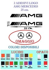 2 Adesivi LOGO AMG Mercedes Benz + omaggio sticker tuning classe A C CLA E