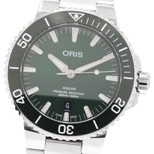 Orologio Uomo Automatico ORIS Aquis 773 7730 4157 Data Quadrante Verde_887927