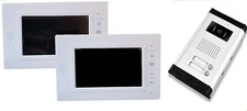 Coppia videocitofono 2 Monitor Vivavoce Colori 4 fili per condominio bifamiliare