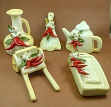 capodimonte porcellana decorato a mano con aglio e peperoncino dec ass