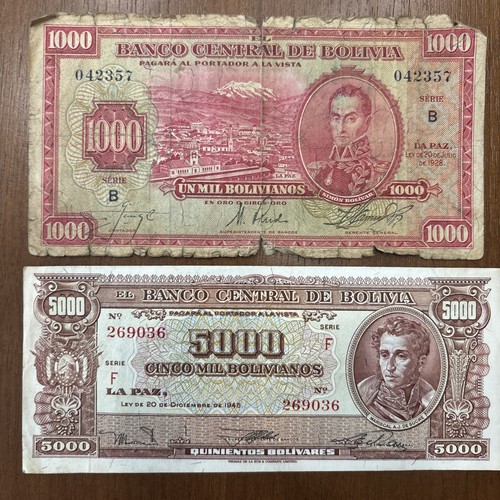 Bolivia 5000 bolivianos - bolivia,