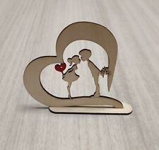 CUORE CON BASE LUI LEI IDEA REGALO SAN VALENTINO MISURA 10 X 11 CM