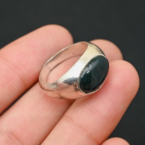 Anello uomo onice nera argento
