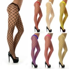 Collant a Rete Grande Big Misura ( Nero, Beige, Bianco, Giallo Sexy Calze Nuovo