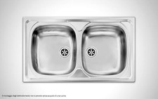 Lavello in acciaio 2 vasche con sgocciolatoio e miscelatore