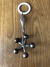 ANTICO SONAGLIO per bambini IN ARGENTO lunghezza 14 cm primi 900 gioco neonati