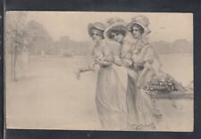 Cartolina Donne Giardino Statue YD210