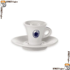 6 Tazzine piu Piattino Porcellana Cialde Capsule Caffè Borbone Rosso Blu Oro Dec