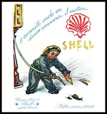 PUBBLICITA' 1930 SHELL POMPA