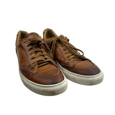 Sneaker uomo moda tomaia in pelle marrone chiaro 1811 Italia taglia 45 (US 10,5)