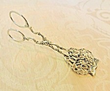 Coppia di pinze biscotti svedesi vintage argento massiccio tea party Malmo 1958