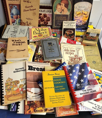 Vintage antique cookbooks - antique,