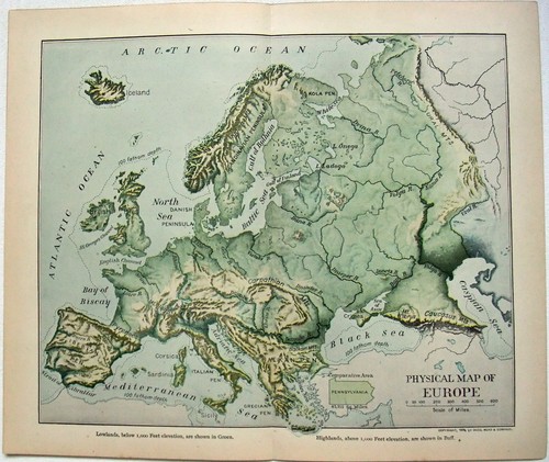 Europa mappa fisica - mappa,
