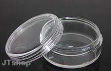 20ml THICK WALL Small Plastic CLEAR JAR Cosmetic/Craft/Sample/Travel - no sifter