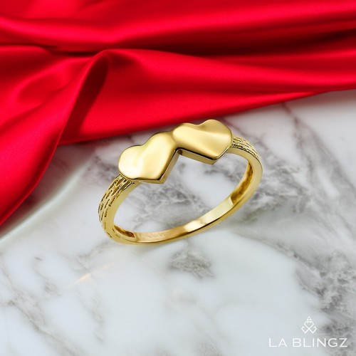 Anello bimbo doppio cuore oro
