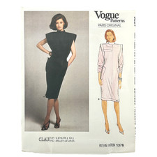 Abito Vogue Paris originale modello Claude Montana 1376 non tagliato FF taglia 12
