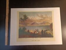 Stampa antica riproduzione il centro Lario da Varenna Como - AF4.4