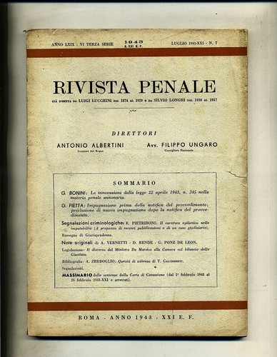 Rivista penale 7 luglio - penale, #