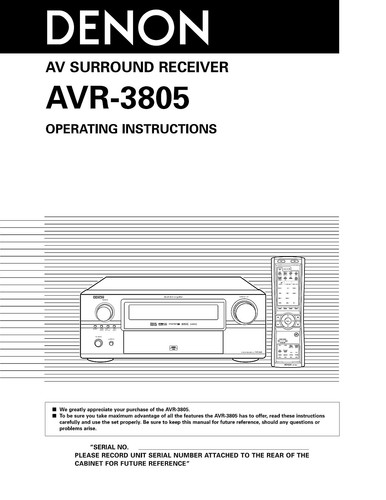 Denon avr 3805 surround - avr-3805,