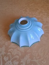Ricambio paralume piatto vetro azzurro vintage