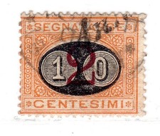 Francobolli Italia Regno - 1890/91 - Segnatasse Mascherine - 10 c. usato