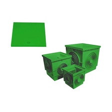 POZZETTO IN PLASTICA POLIPROPILENE CON COPERCHIO VERDE PER GIARDINO PEDONALE