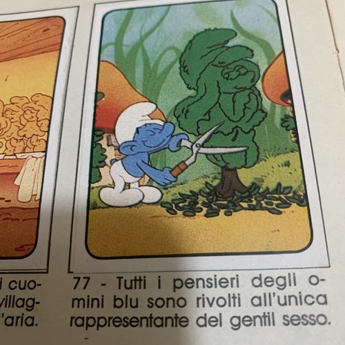 Figurina puffi album - figurina, n.77