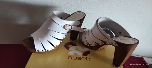 Zoccolo pelle bianca e - zoccolo,