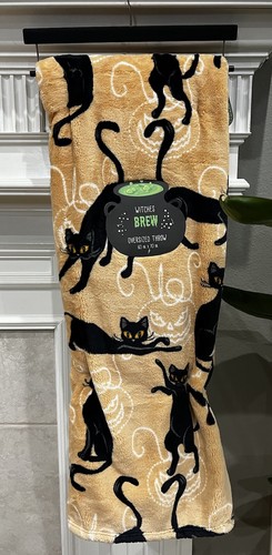 Coperta lancio gatto nero - lancio,