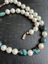 collana perle vintage Con Scritta Silver Sulla Chiusura Punzonata