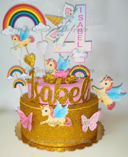 Torta unicorno scenografica - torta,