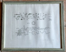 Incisione numerata firmata a mano Gianfranco Baruchello in cornice