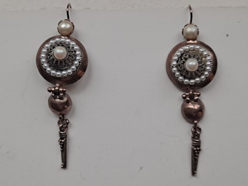 Orecchini goccia perle argento