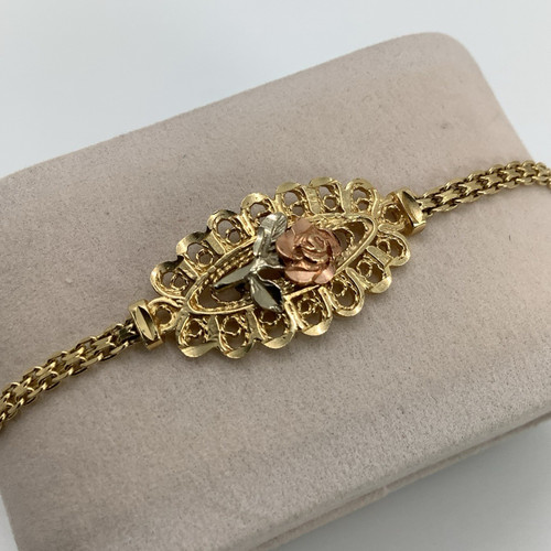 Bracciale charm filigrana rosa - bracciale,